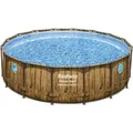 Produktbild: Bestway® Power SteelTM Swim Vista SeriesTM Aufstellpool Komplett-Set mit Filterpumpe Ø 488 x 122 cm, Holz-Optik (Pinie), rund