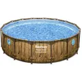 Produktbild: Frame Pool Komplettset Power Steel Swim Vista Series II, rund, Holzoptik, 488 x 122 cm