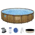 Produktbild: Frame Pool - Set mit Filterpumpe Stahlrahmen Aufstellpool Braun Ø 488 x 122 cm