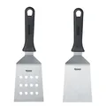 Produktbild: Westmark Set, 2tlg.: 2 Profi-Wender/Grill-Spachtel (Gewinkelt, Starr) mit gelochter und geschlossener Klinge, Rostfreier Edelstahl/Kunststoff, Master Line, Schwarz/Silber, 134422E6, 29 cm