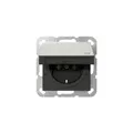 Produktbild: GIRA 4454600 Steckdose edelstahl mit Klappdeckel IP20