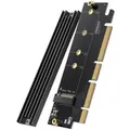 Produktbild: Ugreen Erweiterungskartenadapter PCIe 4.0 x16 auf M.2 NVMe M-Key schwarz (CM465)