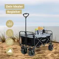 Produktbild: deluxe4home® Bollerwagen mit breiten Reifen Blau/Grau