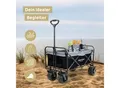 Produktbild: deluxe4home® Bollerwagen mit breiten Reifen Blau/Grau