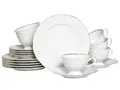 Produktbild: CreaTable, 24318, Serie Maria Theresia Gold, 18-teiliges Geschirrset für 6 Personen, Kaffeeservice aus Porzellan, Made in Europe