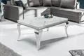 Produktbild: riess-ambiente Couchtisch MODERN BAROCK 100cm grau / weiß, Wohnzimmer · Marmor-Optik · Glasplatte · Edelstahl · eckig