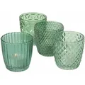 Produktbild: Spetebo - Windlicht marilu - 4 teilig - transparent petrol Glas Teelicht Halter Tisch Deko
