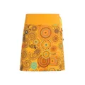 Produktbild: Vishes kurzer Damen-Rock mit Mandalas in gelb I Größe XS (34) I Handgefertigt aus 100% Baumwolle I Rock mit Taschen I Ideal für warme & kalte Monate I Nachhaltige Alternative Bekleidung