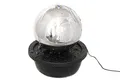 Produktbild: Gartenbrunnen/Zierbrunnen in Plastik-Schale zum Vergraben mit rostfreier Edelstahl-Kugel, inkl. Pumpe & LED Wasserspiel Garten/Teich/Terasse 52 * 60cm, Durchmesser Kugel 40cm