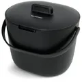 Produktbild: YourCasa Biomülleimer Küche 6L für alltäglichen Biomüll Spülmaschinenfest mit Sieb, Spülmaschinenfest, 6L Fassungsvermögen schwarz 6 l
