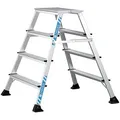 Produktbild: ZARGES Stehleiter beidseitig XLstep P breit silber 2x 4 Stufen, H: 99,0 cm