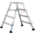 Produktbild: Zarges klappbares Arbeitspodest XLstep P (2 x 4 Stufen, 60 x 30 cm, aus Stahl, eloxierte Holme, beidseitig begehbar, platzsparend, Ideal für Montage-, Wartungs- und Reparaturarbeiten) 41411