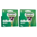 Produktbild: Gillette Body 2 x 4 er Klingen Rasierklingen für den Körper Herrenklingen Set