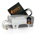 Produktbild: SKOTTI Grill Max XL, 2-flammig mit Gas, ideal für Camping, Festival oder Balkon, Camping Gasgrill für Gaskartuschen, faltbarer Campinggrill, steckbarer Campingkocher, Grillen und Kochen