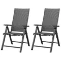 Produktbild: LIVARNO home Alu-Hochlehner Gartenstuhl Klappstuhl Houston 2er Set grau - Grau