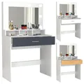 Produktbild: VCM Frisiertisch Maße ca. H. 133 x B. 80 x T. 40 cm Schminktisch mit Schublade und Spiegel – Kosmal