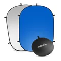 Produktbild: Walimex pro 2 in 1 Falthintergrund grau/ blau 150 x 200 cm, robuster Fotohintergrund mit Federring, faltbarer Hintergrund für Fotostudio mit Transporttasche