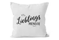 Produktbild: MoonWorks Dekokissen Kissenbezug Lieblingsmensch Geschenk Freundschaft Partner Freundin Moonworks®
