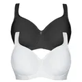 Produktbild: Viania Set: Minimizer-BH 2er Pack Minimizer Bügel BH Basic (Spar-Set, 2-tlg) nahtlos bunt|schwarz 100C
