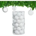 Produktbild: Relaxdays - Weihnachtskugeln im 30er Set, Kunststoff, d: 6 cm, runde Weihnachtsbaumdeko, Baumschmuck bruchsicher, weiß