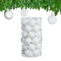 Produktbild: Relaxdays Weihnachtskugeln im 30er Set, Kunststoff, D: 6 cm, runde Weihnachtsbaumdeko, Baumschmuck bruchsicher, weiß