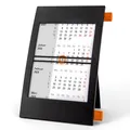 Produktbild: Truento 3-Monats-Tischkalender für 2 Jahre (2026 & 2027) - mit Drehmechanik - schwarz/orange