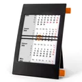 Produktbild: 3-Monats-Tischkalender für 2026 & 2027 mit Drehmechanik - schwarz/orange