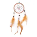 Produktbild: DonDon Dekoobjekt Traumfänger für gute Träume mit Perlen und echten Federn Ø 9 cm 11 cm (1 St), Traumfänger, mit echten Federn und Perlen