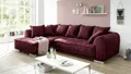 Produktbild: Ecksofa Wohnlandschaft Polsterecke Sentina Stoff Samtoptik violett mit Kissen