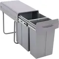 Produktbild: SVITA EMCombo30 Einbaumülleimer 30L (10L+20L) 2 Fächer Deckel Mülltrennsystem - Grau