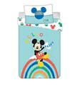Produktbild: Mickey Mouse JFabrics Disney Baby-Bettwäsche-Set mit Bettbezug und Kissenbezug, 100% Baumwolle, Blau, 100 x 135 cm + Kissenbezug 60 x 40 cm
