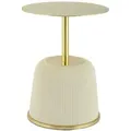 Produktbild: Kayoom Beistelltisch, Creme, Gold, Metall, Textil, Holzwerkstoff, rund, Rundrohr, Sockel, 55 cm, Wohnzimmer, Wohnzimmertische, Beistelltische, Beistelltische Metall