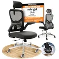 Produktbild: CLOUVOU SmartSeat Bürostuhl Ergonomisch Schreibtischstuhl Höhenverstellbar, 3D Flip-Up Armlehne, 3D Kopfstütze, bis 150kg Belastung [Nr.1 unter ... - Schwarz