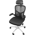 Produktbild: CLOUVOU SmartSeat, ergonomischer Bürostuhl, Rückenlehne mit Mesh Bezug, FlipUp-Armlehnen, 3D-Kopfstütze, BladeWheels, Schwarz