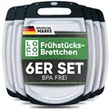 Produktbild: Loco Bird Frühstücksbrettchen Spülmaschinenfest - Brettchen 25x16cm - Schneidebrett Kunststoff BPA freie - Hygienisches Brotzeitbrett für die Küche - vielseitiges Cutting Board in weiß