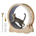 Produktbild: VEVOR Katzenlaufrad, gro_es Katzenlaufband für Hauskatzen, 91 cm Katzenlaufrad mit abnehmbarem Teppich und Katzenangel zum Laufen/Gehen/Trainieren