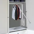 Produktbild: Klappbarer Ausziehbarer Kleiderlift, Garderoben Lift Wardrobelift Schrank verstellbar Kleiderstange 830-1150 mm für Garderobe, Schrank, Ankleidezimmer silber (830-1150)