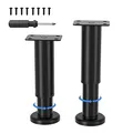 Produktbild: VETIN 2 Stück Möbelfüße Verstellbar, Metall Schwarz Möbelbeine 12-18cm, Möbelfuß Höhenverstellbar, Möbelbeine für Schrank Fernsehschrank Bett Sofa Nachttisch Lehrstuhl Badezimmerschrank