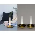 Produktbild: 2er Set Außentischleuchte Und Blumenvase Mit Akkubetrieb, Gold Höhe 20cm
