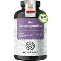 Produktbild: NATURE LOVE® Bio Ashwagandha - 240 Kapseln - 1950mg je Tagesdosis