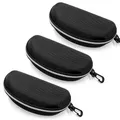 Produktbild: 3 Stück Sonnenbrille Brillenetui Reißverschluss Hartschale mit Gürtelclip Sil...