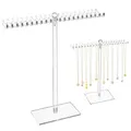 Produktbild: Kettenhalter Schmuck Kettenständer, Schmuckständer mit 40 Haken Acryl Ketten Halterung Schmuck Transparent Kettenständer schmuck Halsketten Ständer für Ohrringe Armbänder Ring Armband, 1 Stück