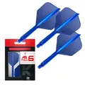 Produktbild: Target Darts K Flex Integrated Dart Flights and Shafts, Nr.6 Blau (Intermediate) | 3er Pack K-Flex - No6, Kflex All In One Moulded Dart Flight & Stem | Professionelles Dart Zubehör