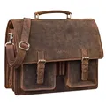 Produktbild: STILORD 'Anton' Echtleder Aktentasche XL - 15.6' Laptopfach - aufsteckbar - Verbesserte Version, Farbe:kreta - braun