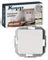 Produktbild: Kopp MILANO Universalschalter in Weiß - Lichtschalter-Unterputz mit 10AX Schaltvermögen - Hochwertiger IP20 Schalter mit Steckklemmen - Stilvoller Wechselschalter-Unterputz 250V~