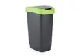 Produktbild: ROTHO Mülleimer TWIST Abfalleimer 50l - 2-in-1 Deckel - ideal zur Mülltrennung zuhause, Sticker-Set für Mülltrennung
