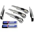 Produktbild: 5 Stück Alu Profi Cuttermesser THR Druckguss Teppichmesser 18mm Abbrechklinge...