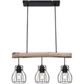 Produktbild: Globo Hängeleuchte, Natur, Schwarz, Holz, Metall, 13.6x140x60 cm, Lampen & Leuchten, Innenbeleuchtung, Hängelampen