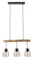 Produktbild: GLOBO LIGHTING Pendelleuchte MINA, 3-flammig, Braun, Schwarz, Holz, Metall, ohne Leuchtmittel, B 60 x H 140 cm