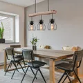 Produktbild: Decken Lampe Holz Balken Hänge Leuchte Ess Zimmer Retro Käfig Pendel Beleuchtung